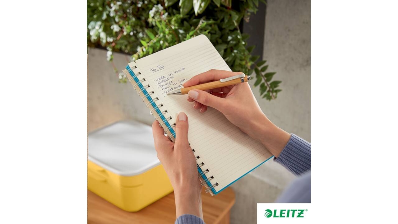 Notitieboek Leitz Cosy B5 160blz 100gr spiraal lijn blauw