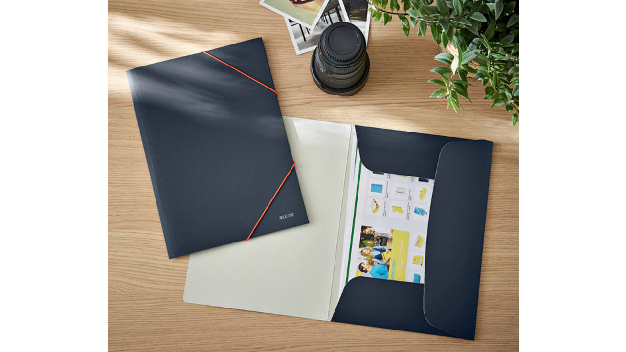 Elastomap Leitz Cosy A4 3-kleps grijs