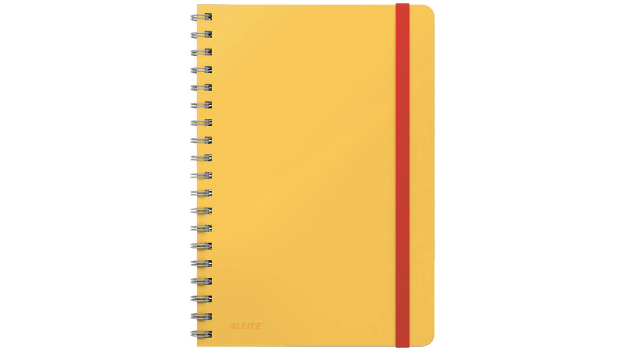 Notitieboek Leitz Cosy B5 160blz 100gr spiraal lijn geel