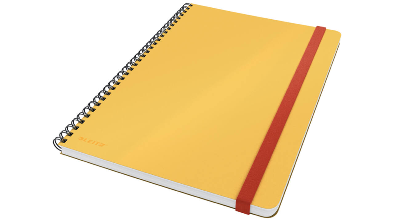 Notitieboek Leitz Cosy B5 160blz 100gr spiraal lijn geel