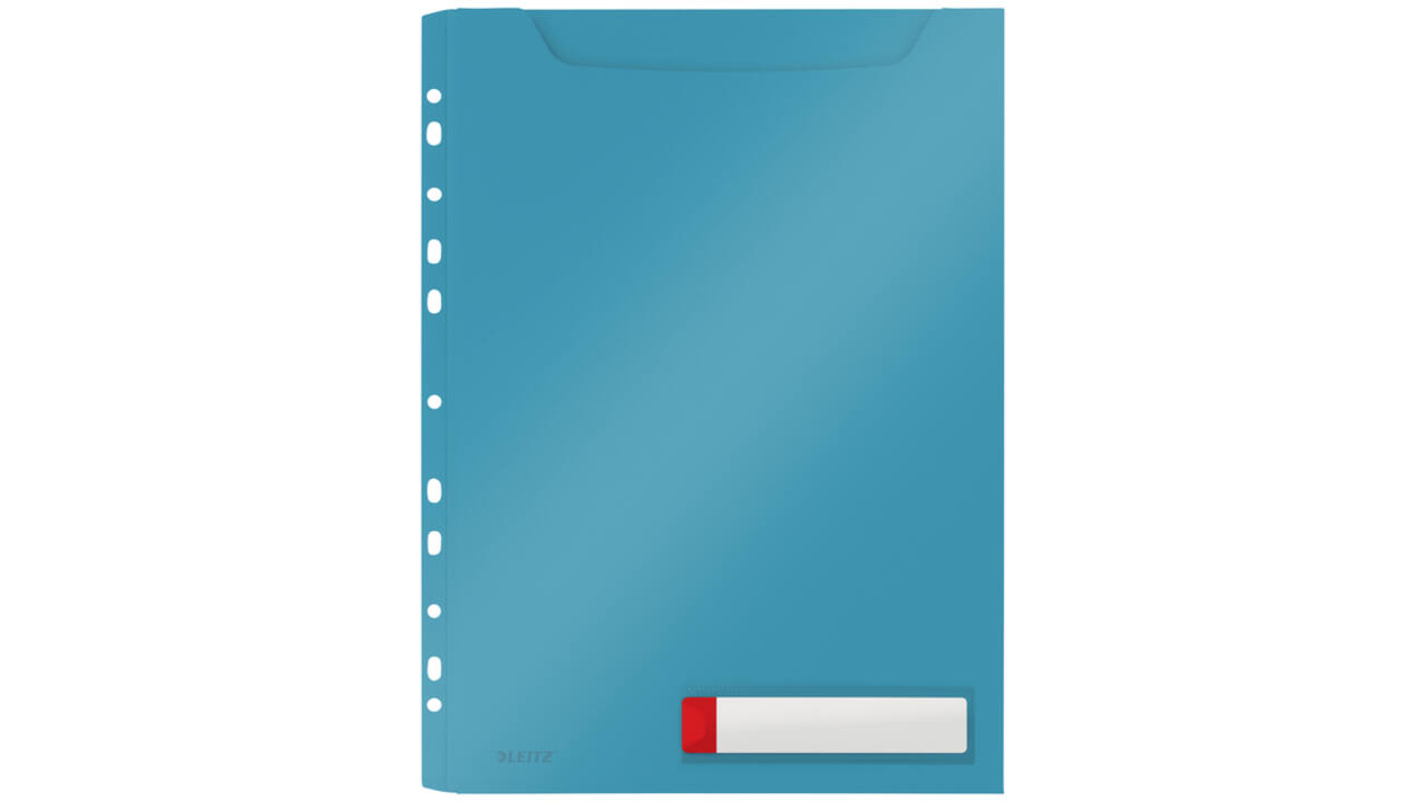 Insteekmap U-model Leitz Cosy harmonica A4 met perforatiestrip PP blauw