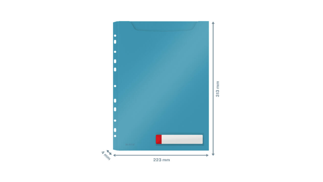 Insteekmap U-model Leitz Cosy harmonica A4 met perforatiestrip PP blauw