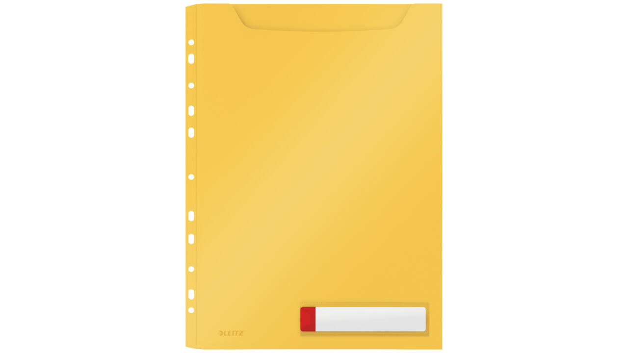 Insteekmap U-model Leitz Cosy harmonica A4 met perforatiestrip PP geel