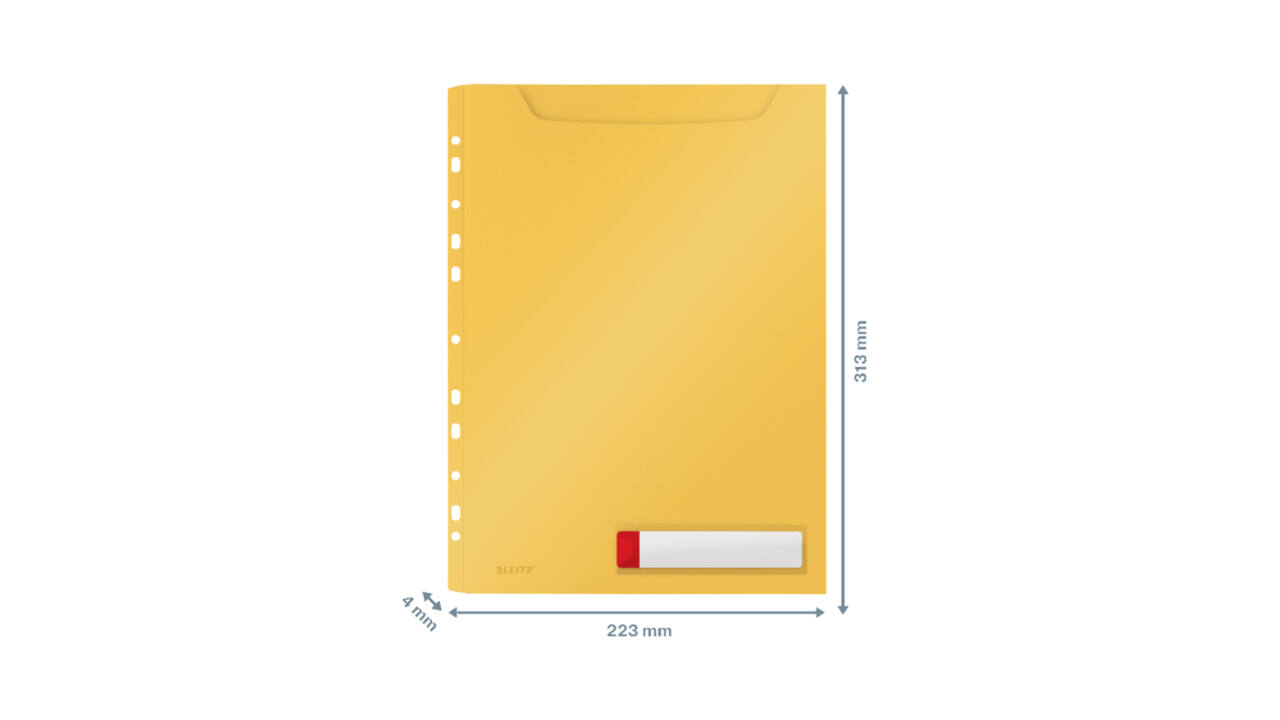 Insteekmap U-model Leitz Cosy harmonica A4 met perforatiestrip PP geel