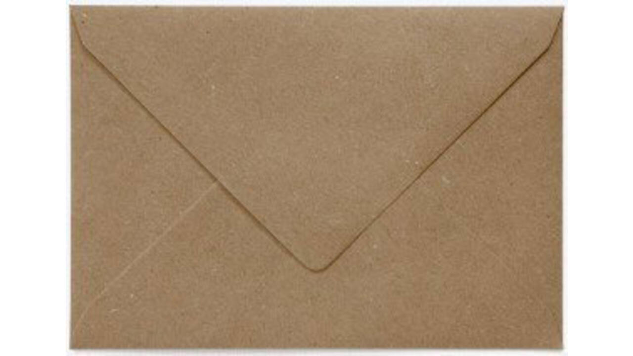 Envelop Papicolor EA5 156x220mm recycled kraft bruin pak à 6 stuks