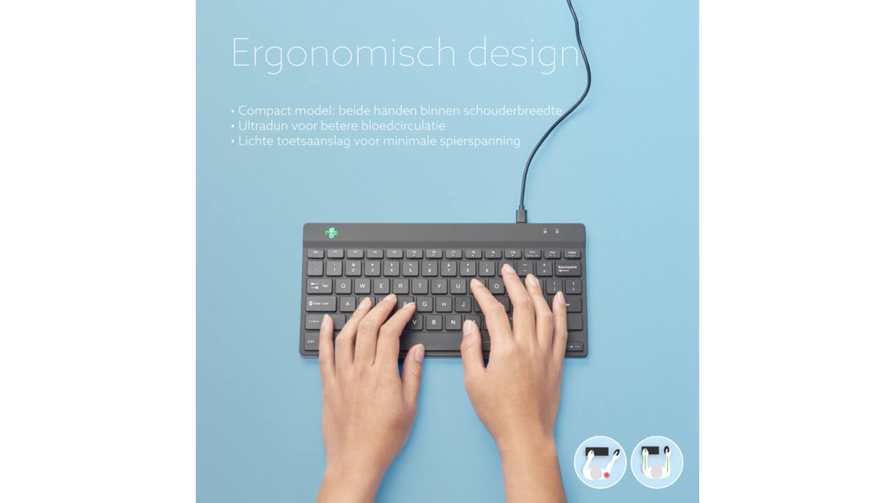 Toetsenbord R-Go Ergonomisch Compact Break QWERTY zwart