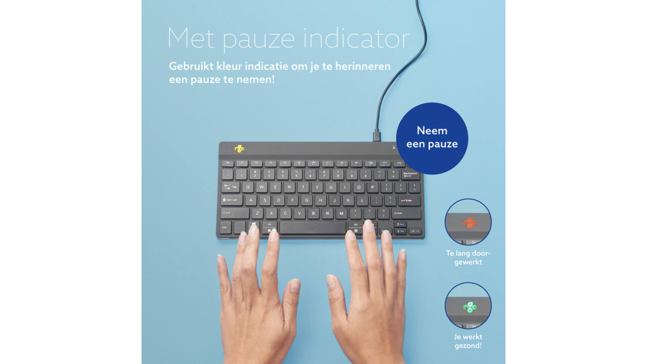 Toetsenbord R-Go Ergonomisch Compact Break QWERTY zwart
