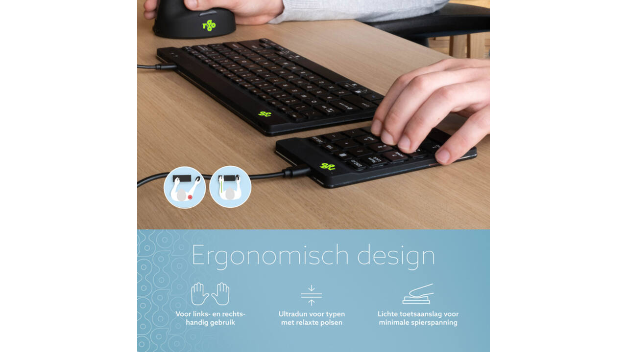 Toetsenbord R-Go Ergonomisch Numpad Break Draad