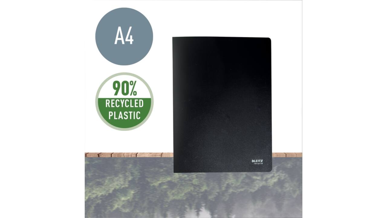 Showmap Leitz Recycle A4 20-tassen gerecycled PP zwart