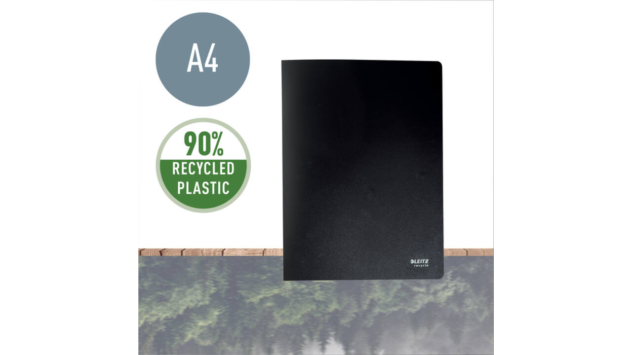 Showmap Leitz Recycle A4 40-tassen gerecycled PP zwart