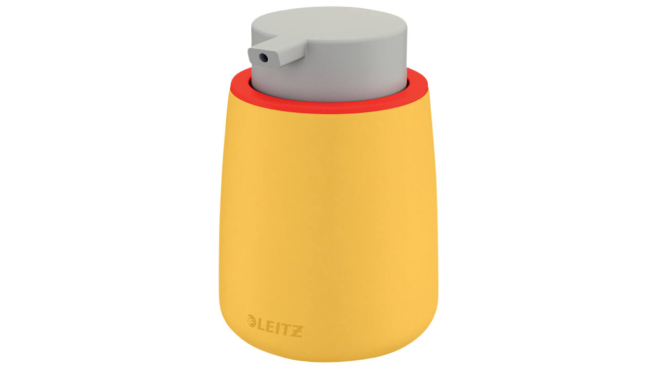 Handzeepdispenser Leitz Cosy voor handzeep 300ml geel