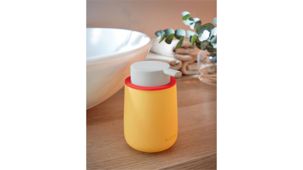 Handzeepdispenser Leitz Cosy voor handzeep 300ml geel