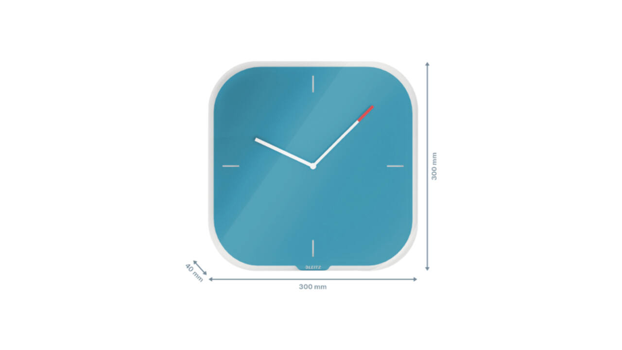 Wandklok Leitz Cosy blauw glas
