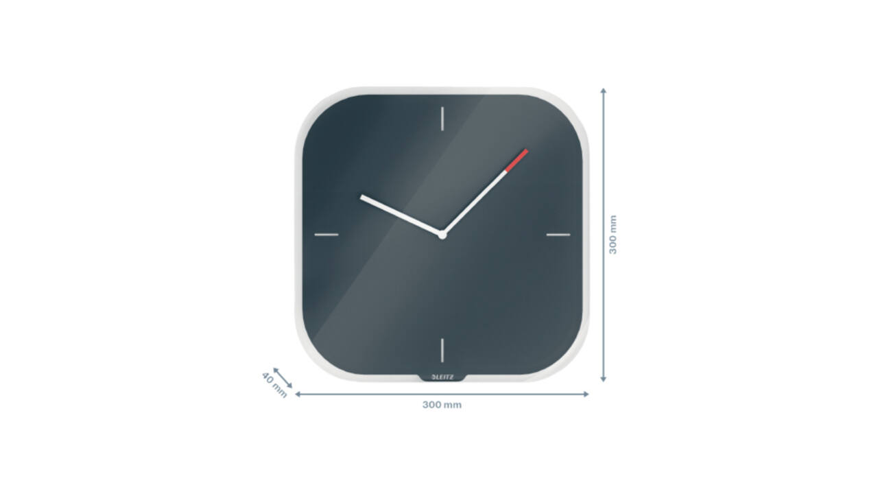 Wandklok Leitz Cosy grijs glas