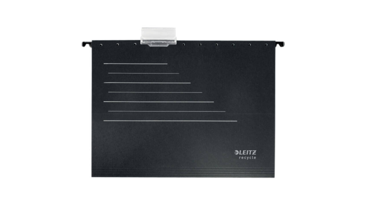 Hangmap Leitz Alpha Recycle A4 verticaal V-bodem zwart