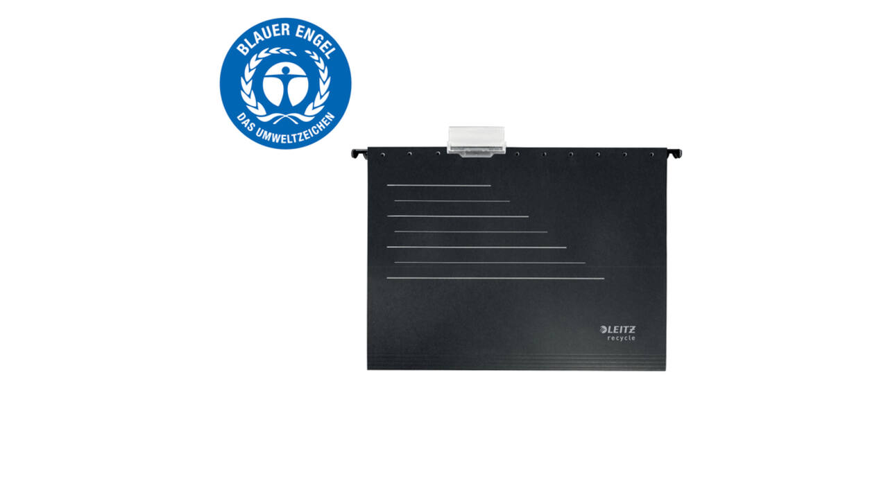 Hangmap Leitz Alpha Recycle A4 verticaal V-bodem zwart