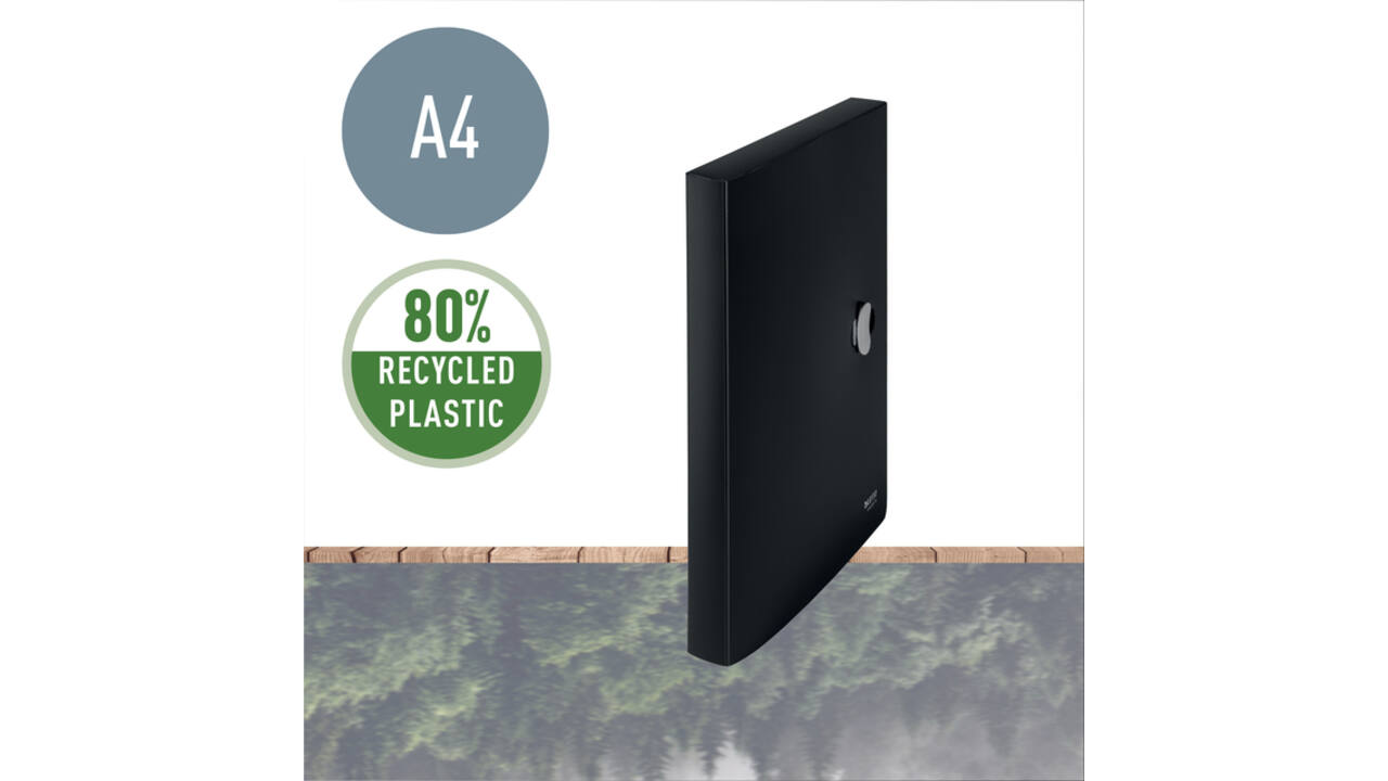 Documentenbox Leitz Recycle A4 PP zwart