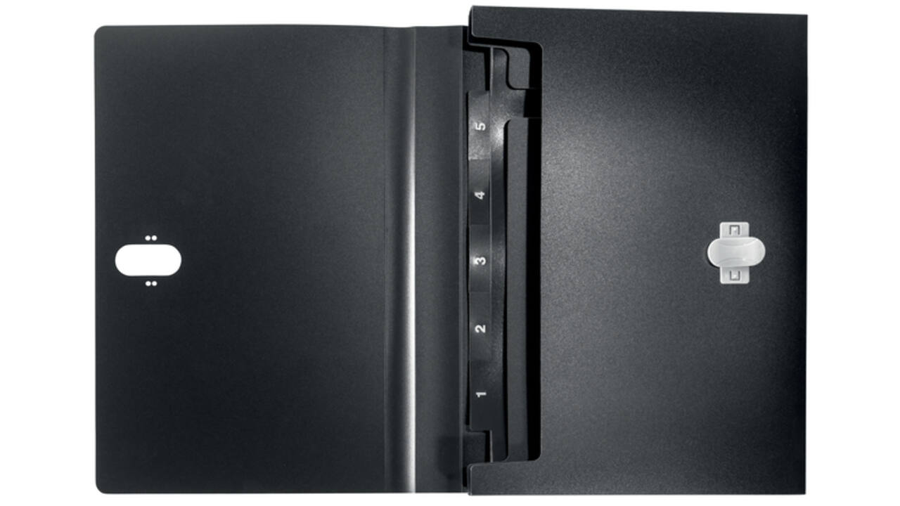 Projectmap Leitz Recycle A4 5-vaks PP zwart