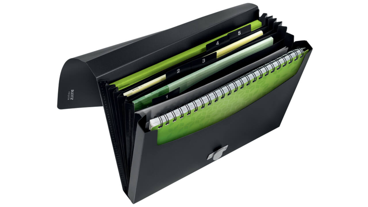 Projectmap Leitz Recycle A4 5-vaks PP zwart