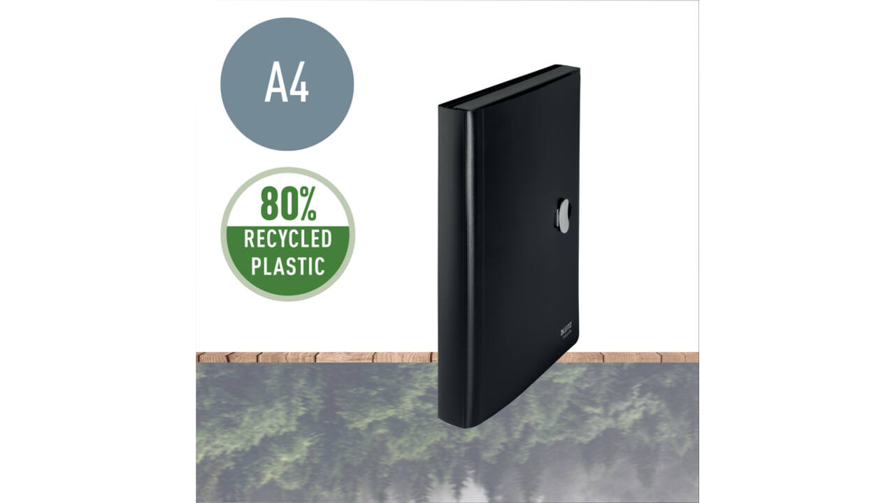 Projectmap Leitz Recycle A4 5-vaks PP zwart