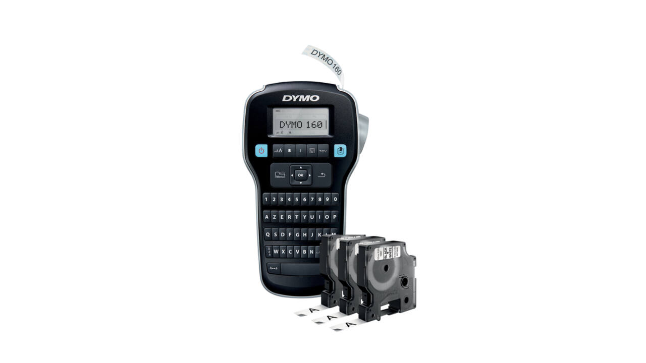 Labelprinter Dymo LabelManager 160 draagbaar azerty 12mm zwart valuepack