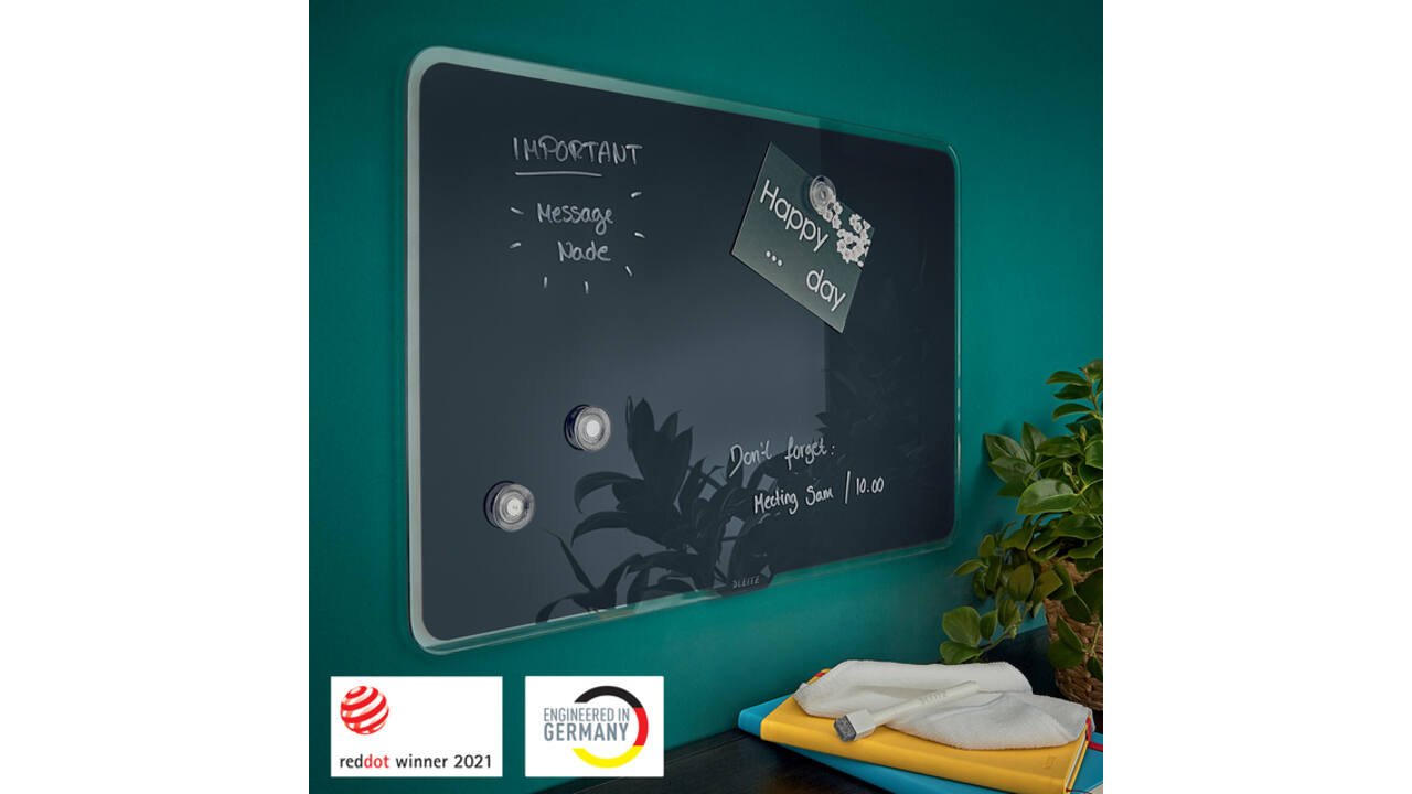 Glasbord Leitz Cosy magnetisch 800x600mm grijs