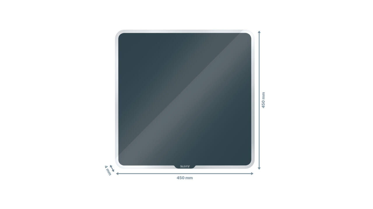 Glasbord Leitz Cosy magnetisch 450x450mm grijs