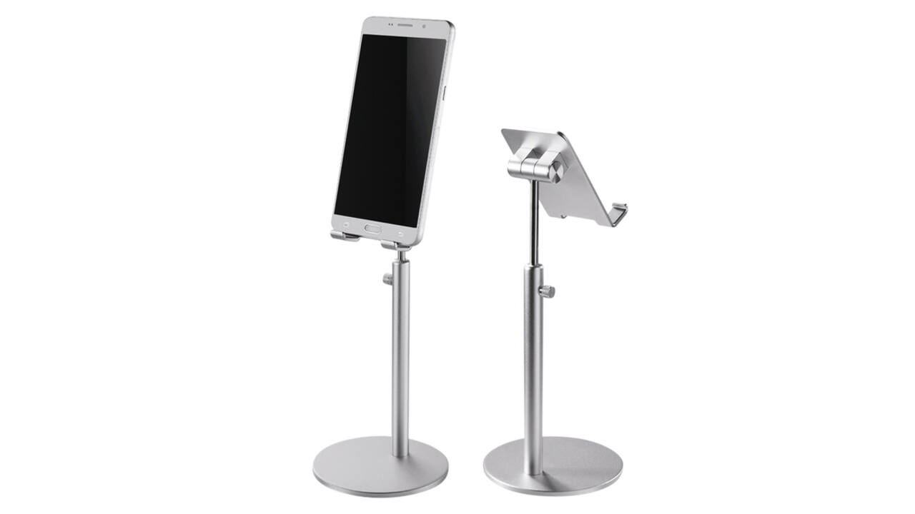 Telefoonstandaard Neomounts DS10200SL1 in hoogte verstelbaar zilver