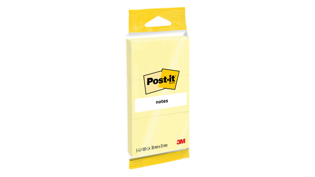Memoblok Post-it Notes 6810 38x51mm canary yellow 3 stuks