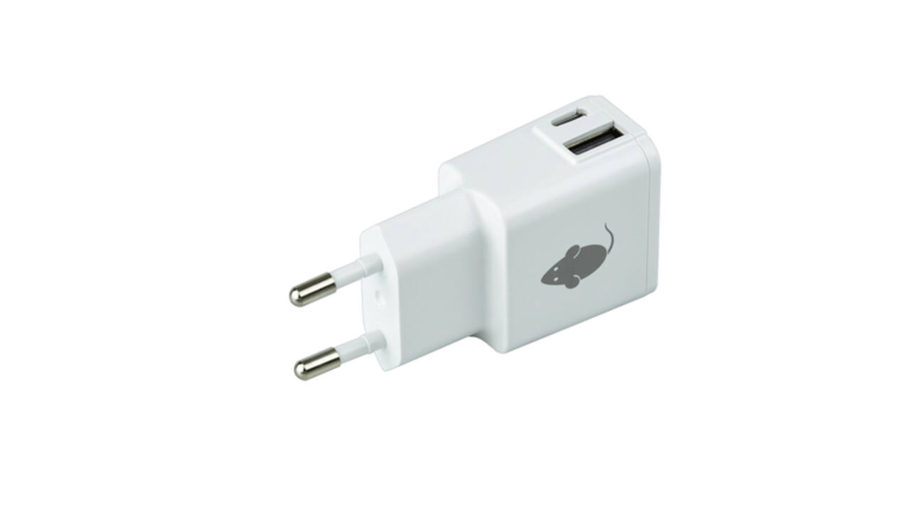 Oplader Green Mouse USB-C 1x en USB-A 1x 2.4A wit