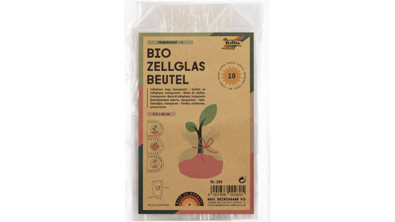 Cellofaanzak Folia 95x160mm 10 stuks transparant