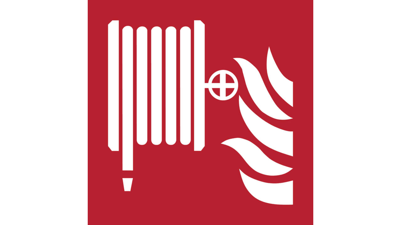 Pictogram bordje Djois Brandhaspel 200x200mm rood