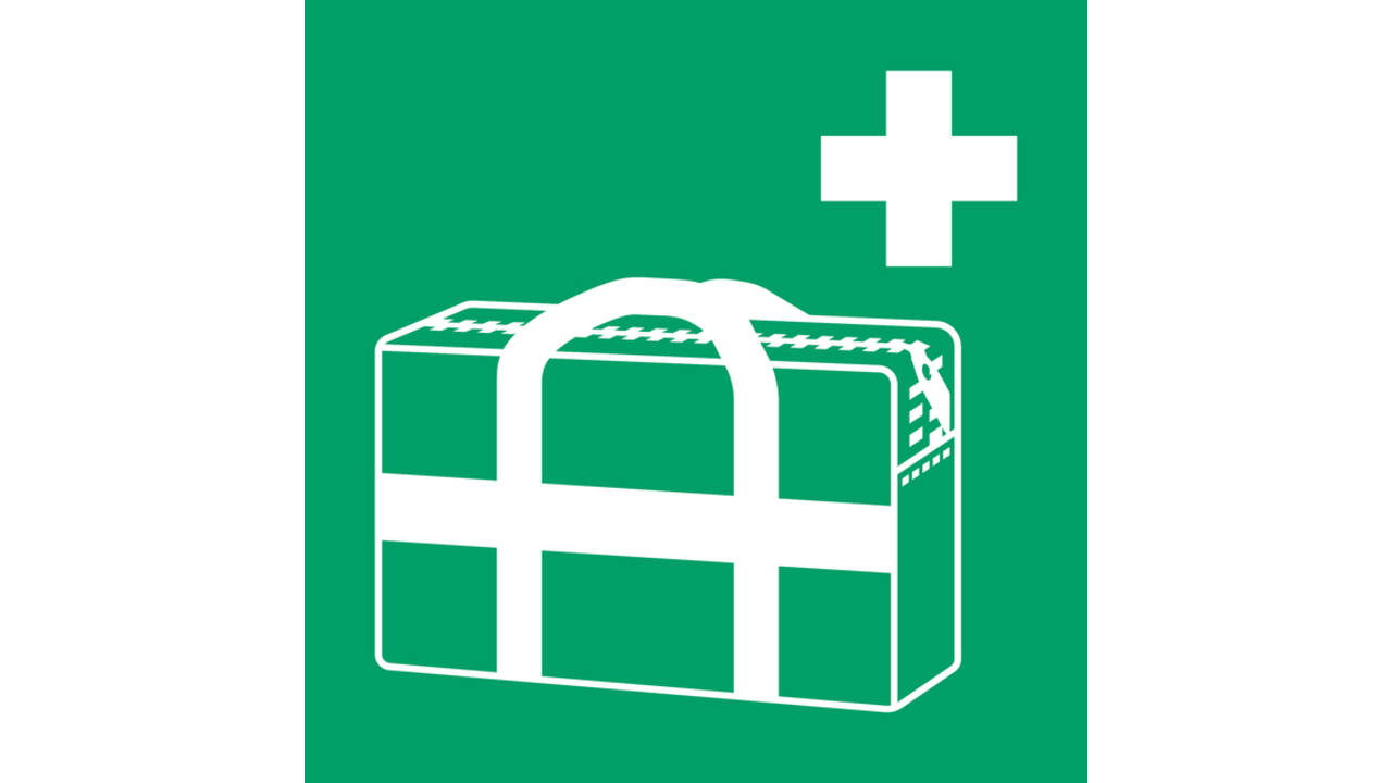 Pictogram bordje Djois EHBO koffer 200x200mm groen