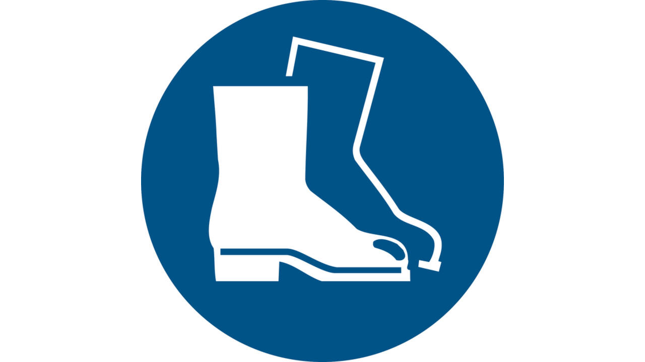 Pictogram bordje Djois Veiligheidsschoenen verplicht Ø200mm blauw