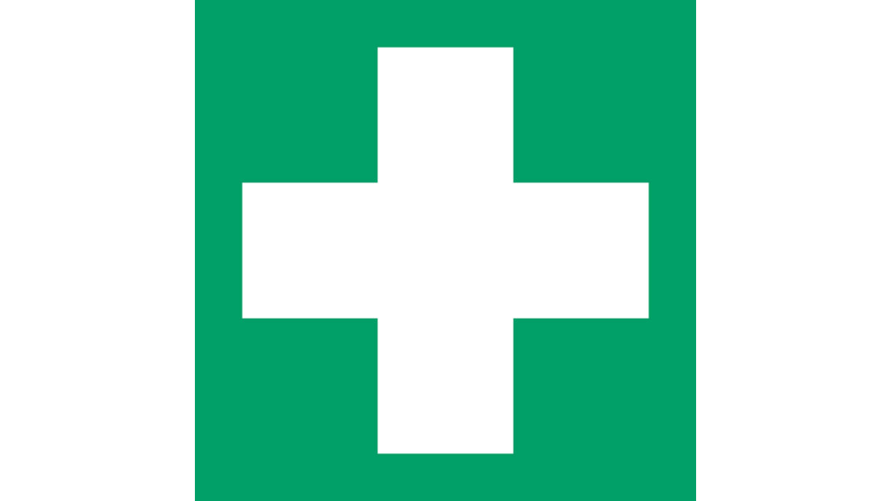 Pictogram bordje Djois EHBO 200x200mm groen
