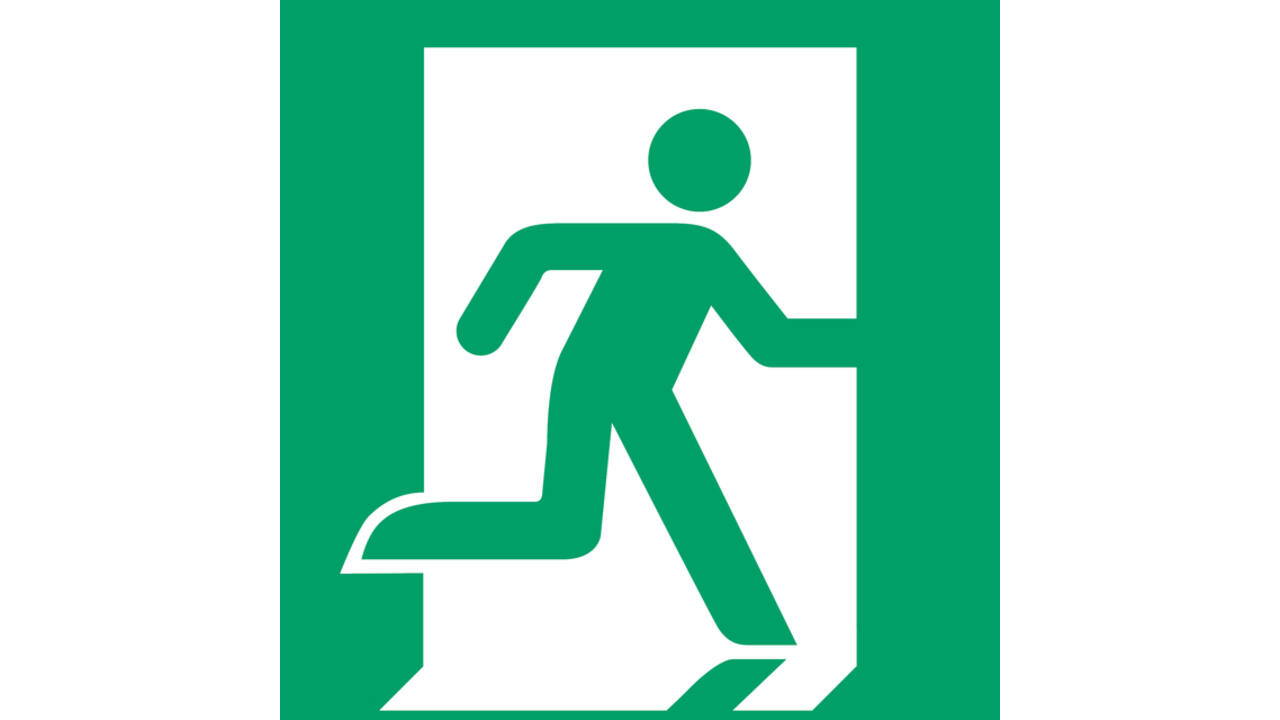 Pictogram bordje Djois Nooduitgang rechts 200x200mm groen