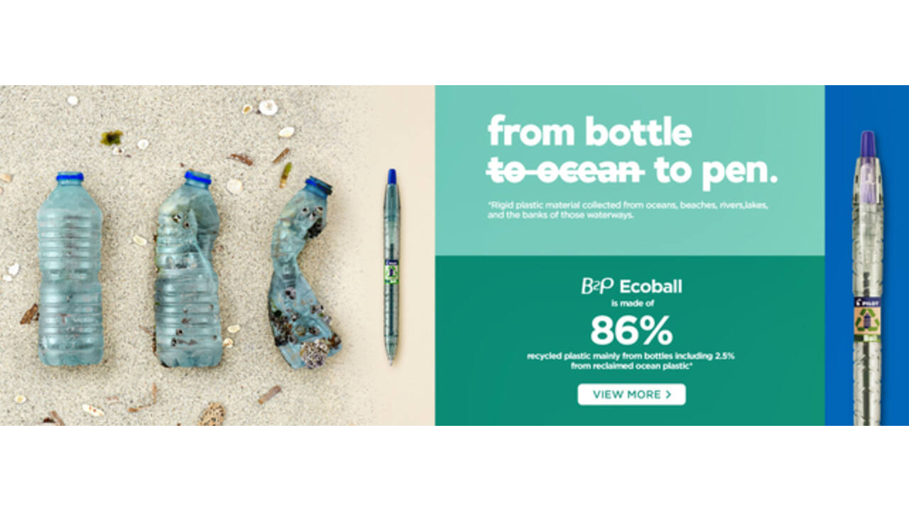 Balpen PILOT Begreen B2P EcoBall medium zwart