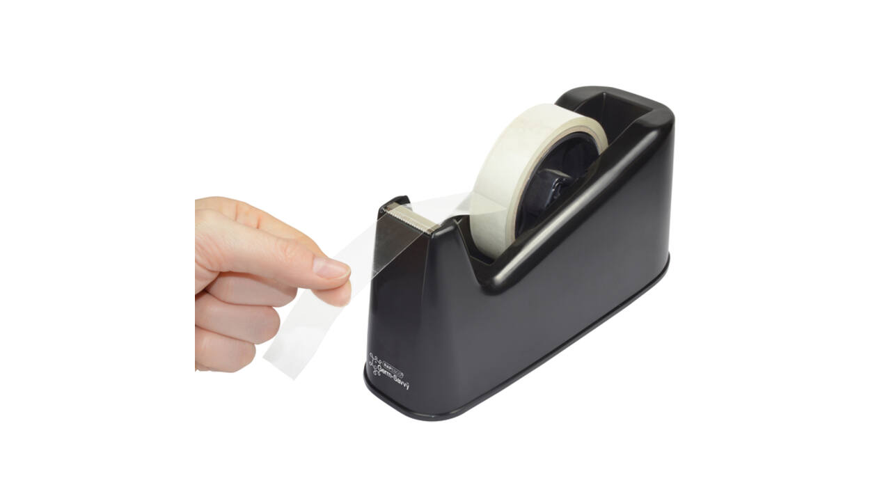 Plakbandhouder Rapesco Germ-Savvy 500 antibacterieel zwart
