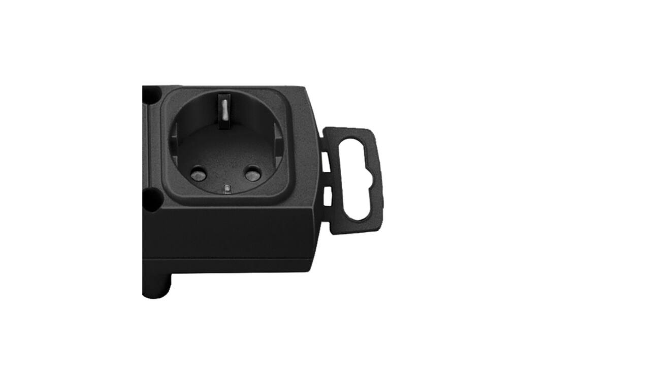 Stekkerdoos Brennenstuhl Comfort Plus 6vdig incl platte stekker 2m zw