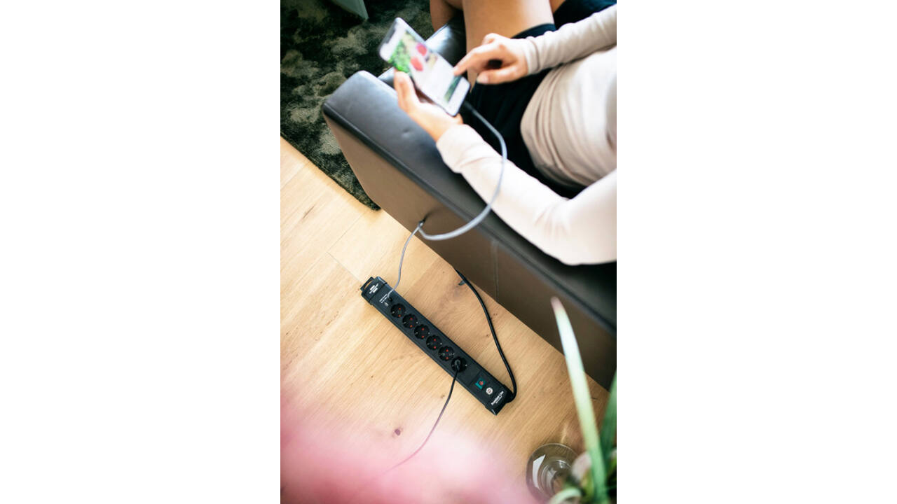 Stekkerdoos Brennenstuhl Premium 6vdig incl 2 USB 3 meter zwart