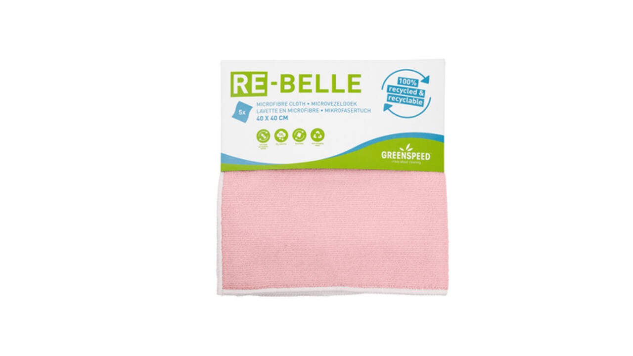 Microvezeldoek Greenspeed Re-belle 40x40cm roze 5 stuks