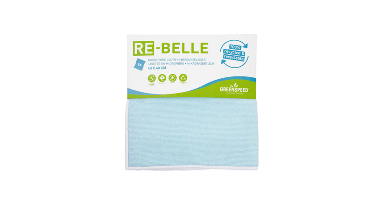 Microvezeldoek Greenspeed Re-belle 40x40cm blauw 5 stuks