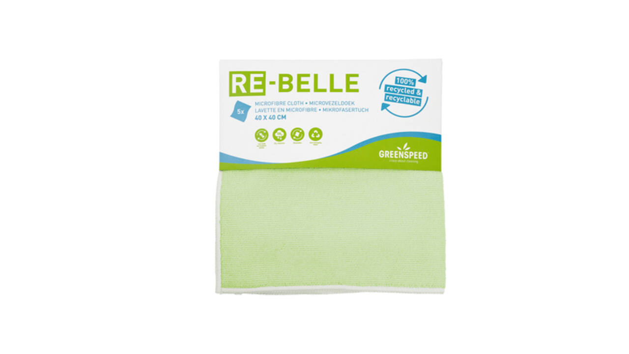 Microvezeldoek Greenspeed Re-belle 40x40cm groen 5 stuks
