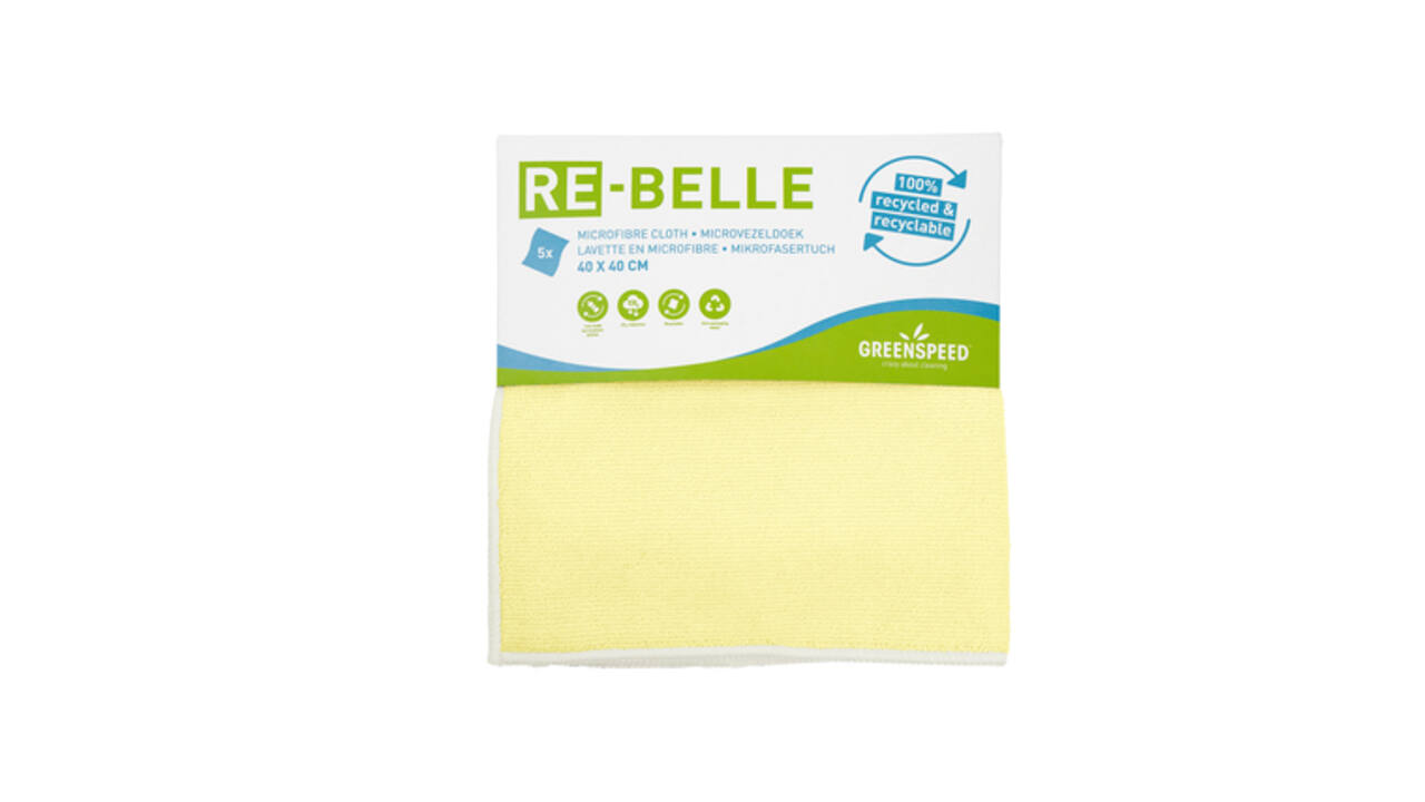 Microvezeldoek Greenspeed Re-belle 40x40cm geel 5 stuks