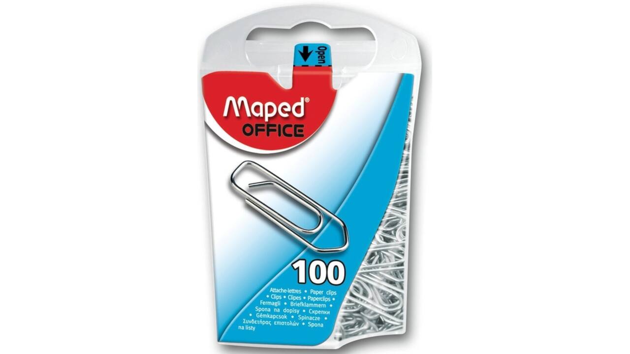 Paperclip Maped Office 25mm 100 stuks zilver