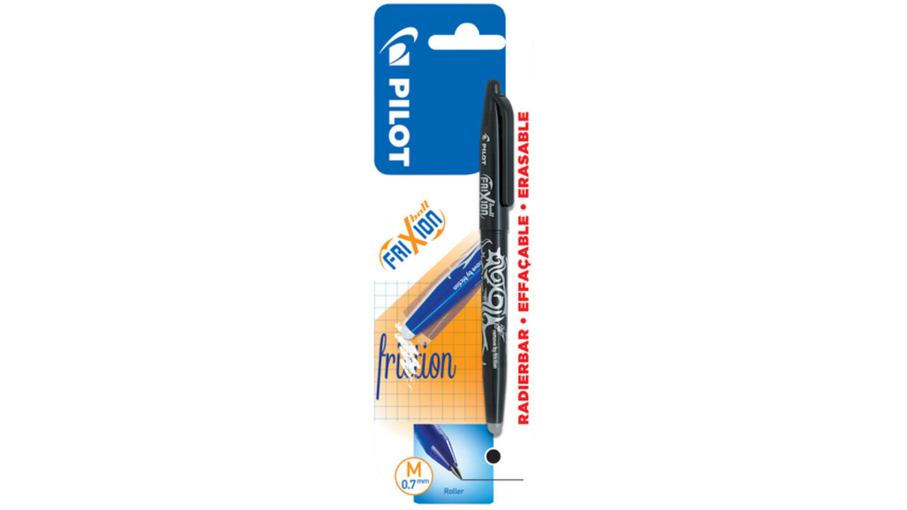 Rollerpen PILOT friXion medium zwart blister à 1 stuk