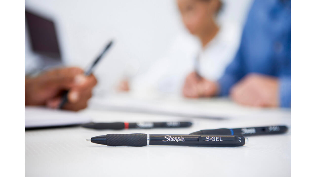 Gelschrijver Sharpie S-gel medium zwart blister à 3 stuks