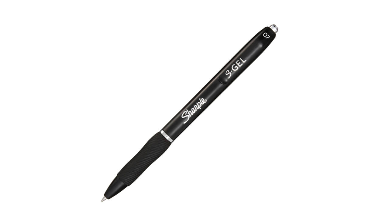 Gelschrijver Sharpie S-gel medium zwart blister à 3 stuks