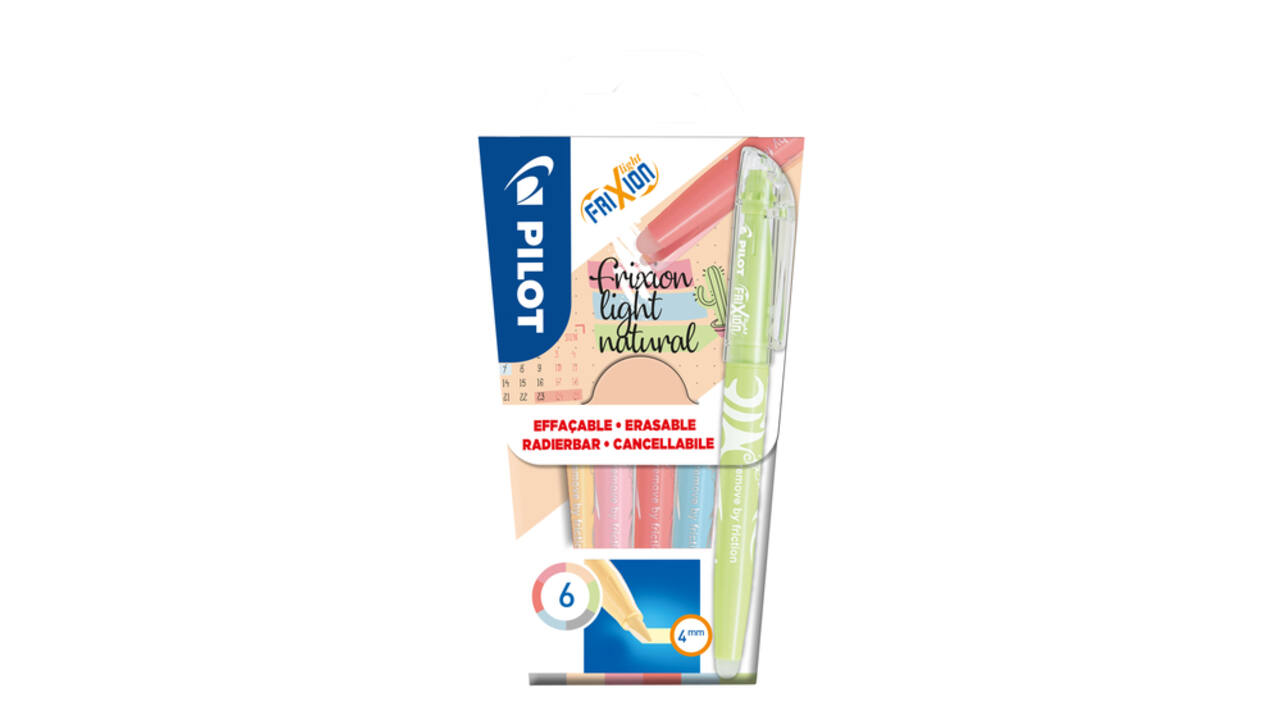 Markeerstift PILOT friXion light naturel assorti 6 stuks