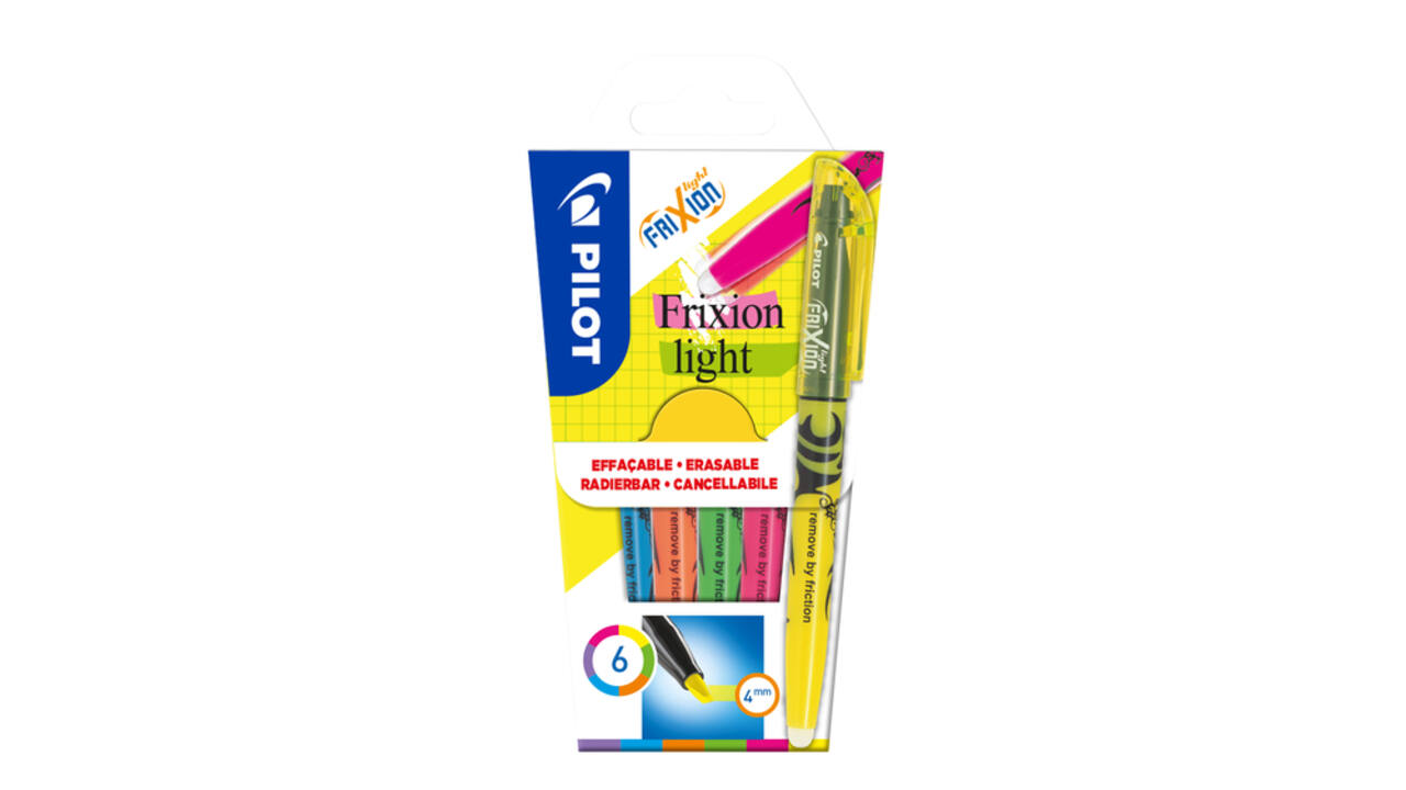 Markeerstift PILOT friXion light assorti set à 6 stuks